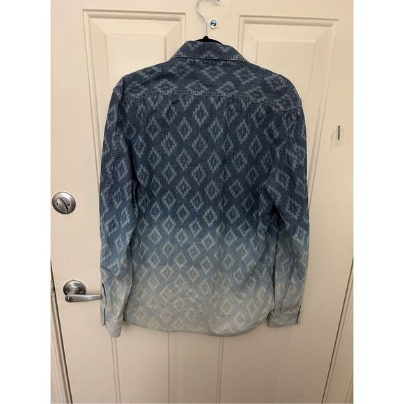 Armani Exchange Gradient Blue Button-Down Shirt, Sz Large - Picture 7 of 11